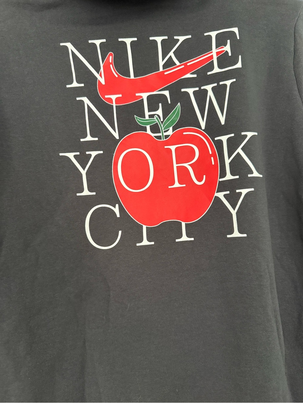 Nike NYC 'The Big Apple' Black Pullover Hoodie with Apple Graphic- size XL - Picture 6 of 7